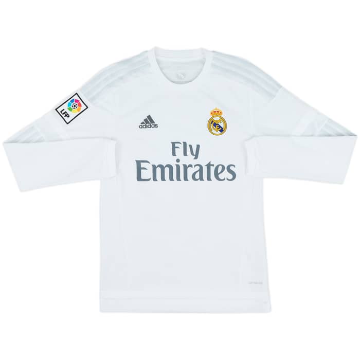 2015-16 Real Madrid Home L/S Shirt Bale #11 - 9/10 - (XS)