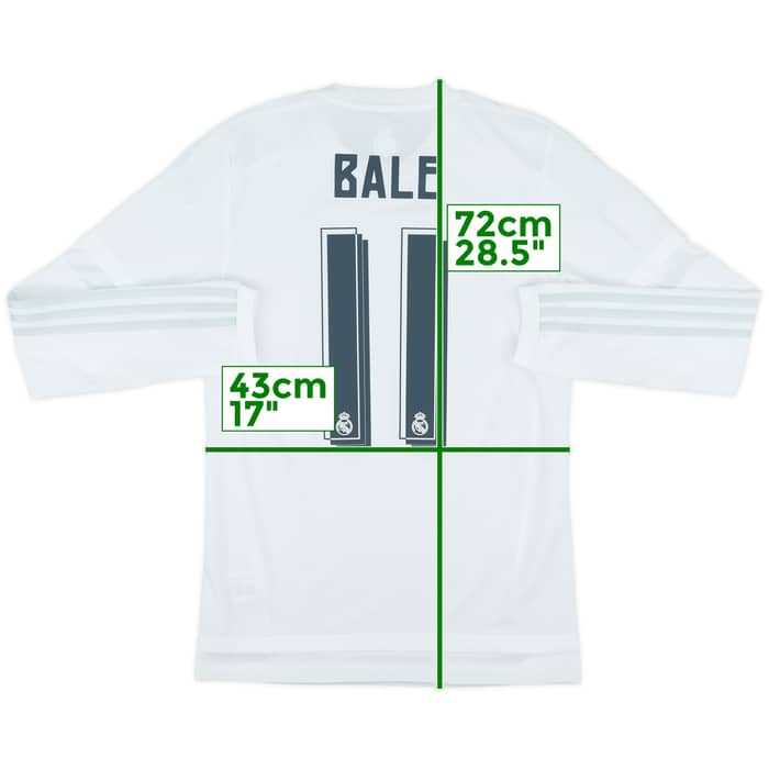 2015-16 Real Madrid Home L/S Shirt Bale #11 - 9/10 - (XS)