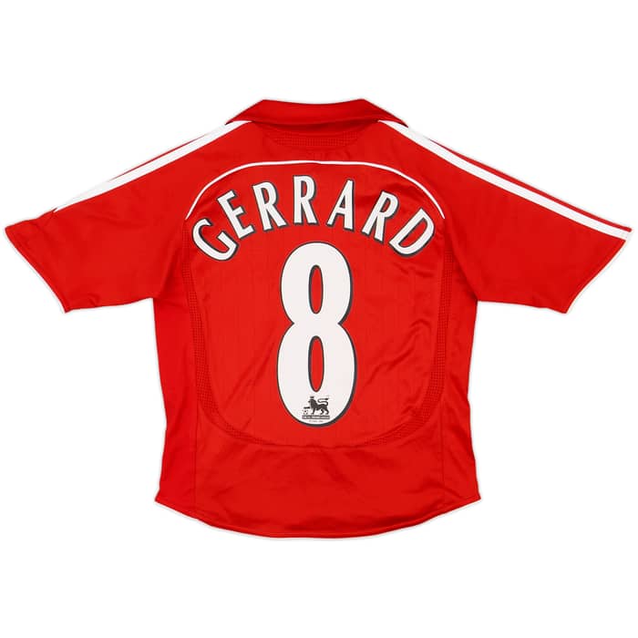 2006-08 Liverpool Home Shirt Gerrard #8 - 7/10 - (M.Boys)