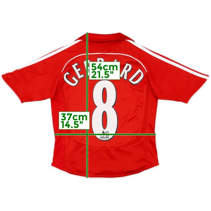 2006-08 Liverpool Home Shirt Gerrard #8 - 7/10 - (M.Boys)
