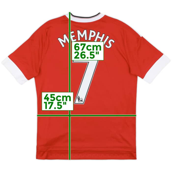 2015-16 Manchester United Home Shirt Memphis #7 - 8/10 - (L.Boys)