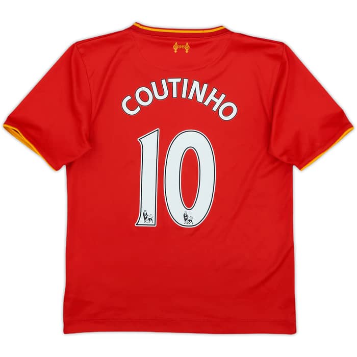2016-17 Liverpool Home Shirt Coutinho #10 - 9/10 - (S.Boys)