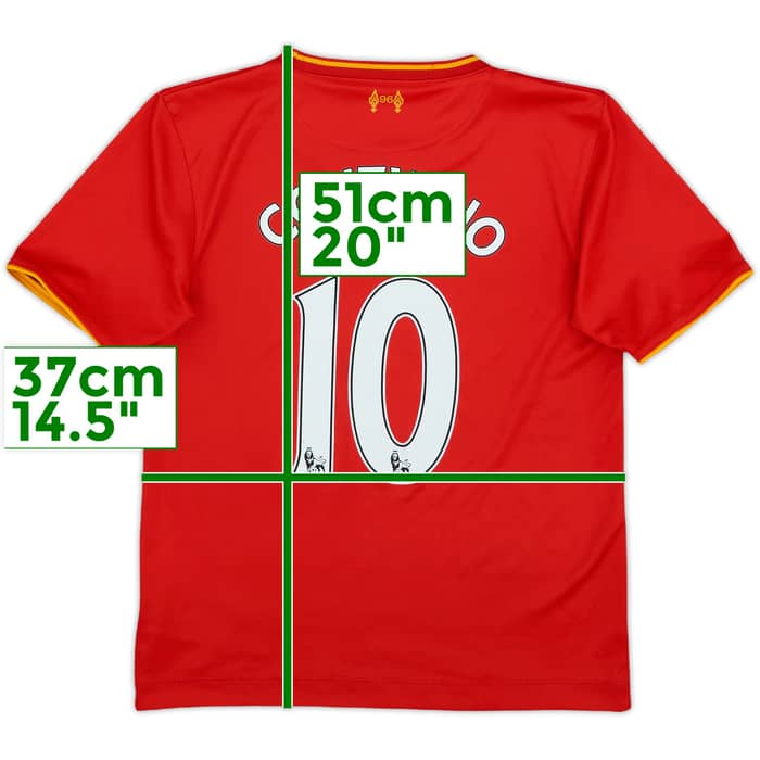 2016-17 Liverpool Home Shirt Coutinho #10 - 9/10 - (S.Boys)