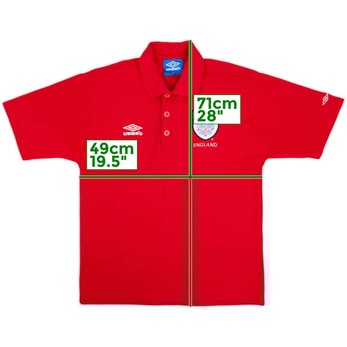 1998 England Umbro Polo Shirt - 8/10 - (S)