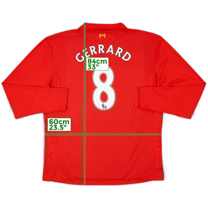 2012-13 Liverpool Home L/S Shirt Gerrard #8 - 8/10 - (XXL)