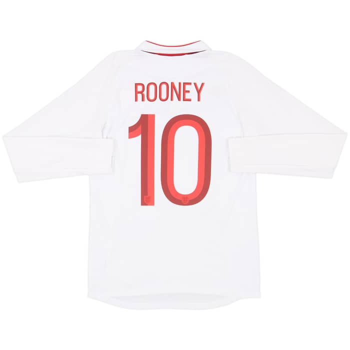 2012-13 England Home L/S Shirt Rooney #10 - 9/10 - (S)