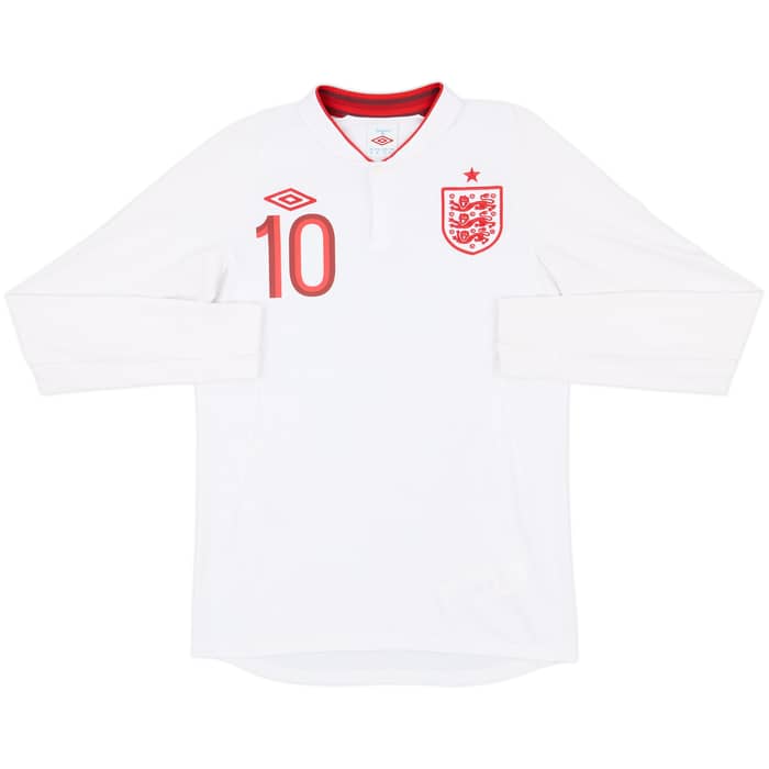 2012-13 England Home L/S Shirt Rooney #10 - 9/10 - (S)