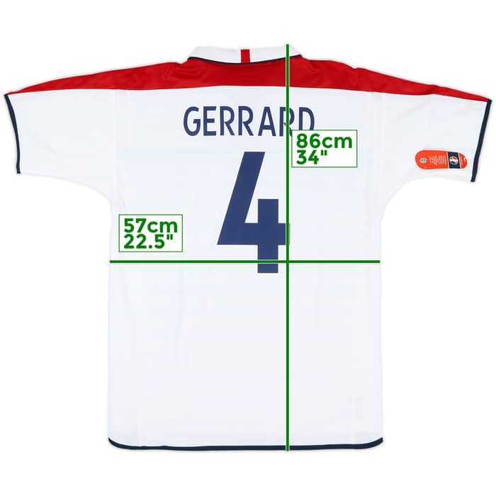 2003-05 England Home Shirt Gerrard #4 (XL)