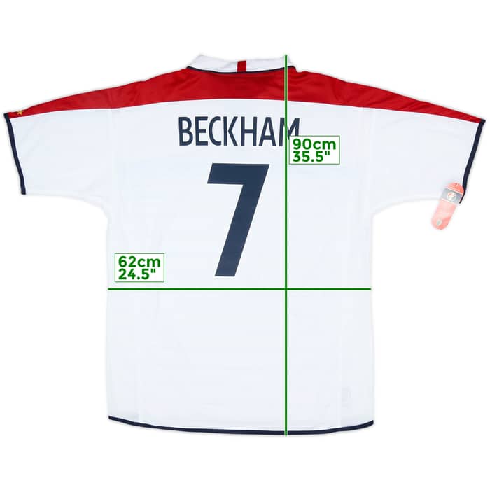 2003-05 England Home Shirt Beckham #7 (XL)