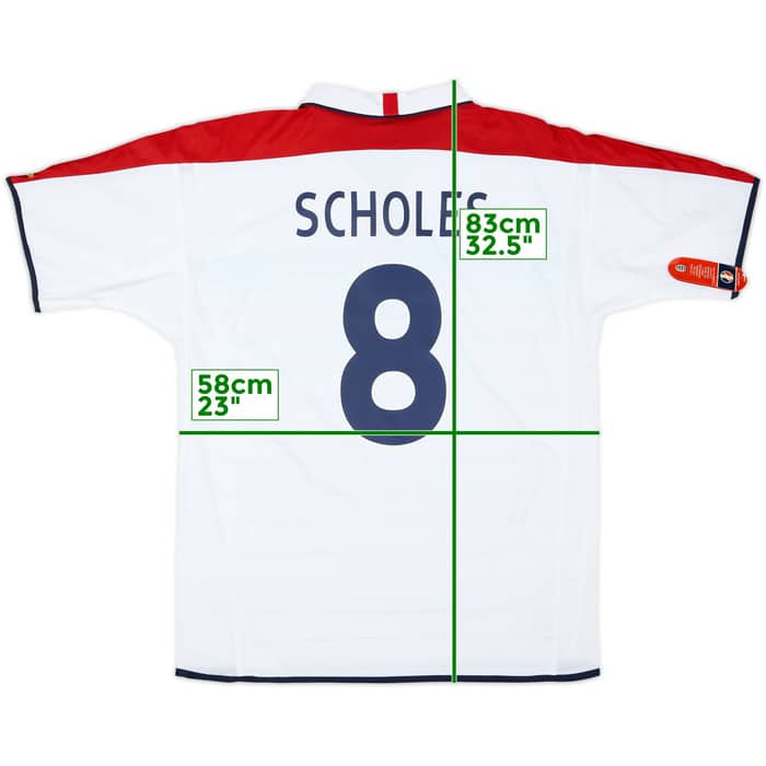 2003-05 England Home Shirt Scholes #8 (XL)