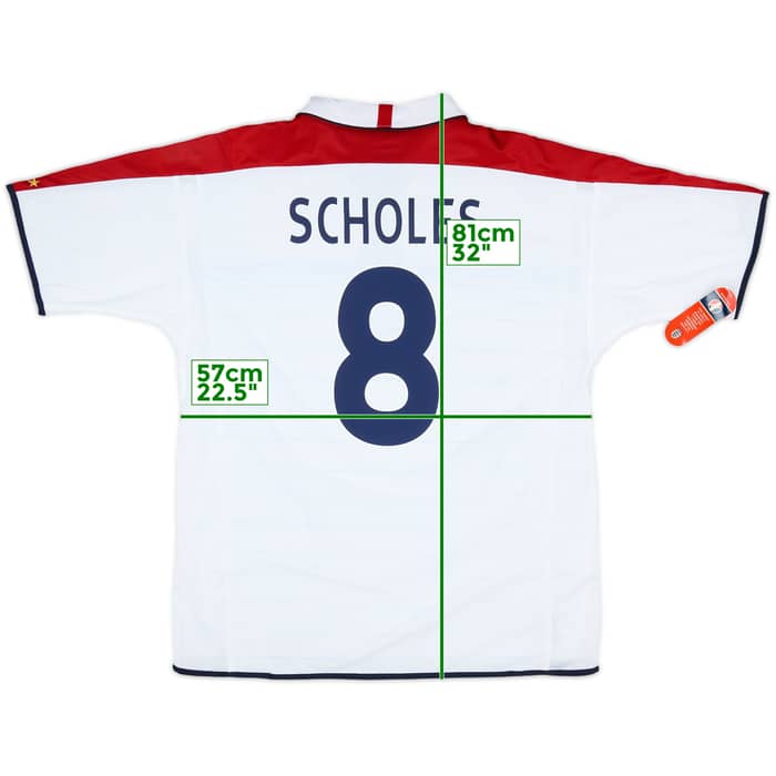 2003-05 England Home Shirt Scholes #8 (XL)