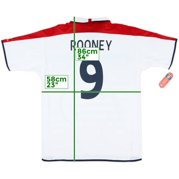 2003-05 England Home Shirt Rooney #9 (XL)