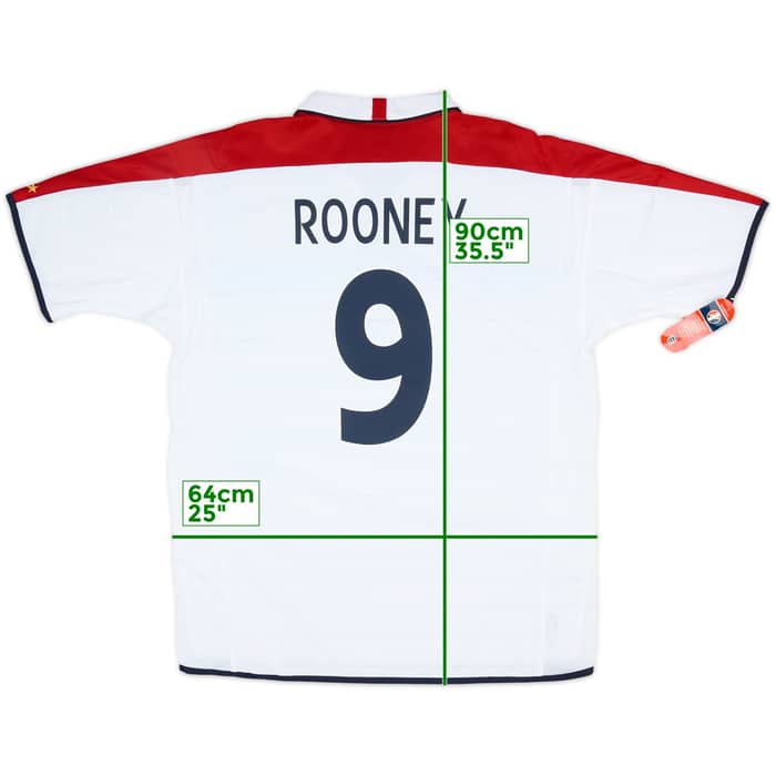 2003-05 England Home Shirt Rooney #9 (XL)