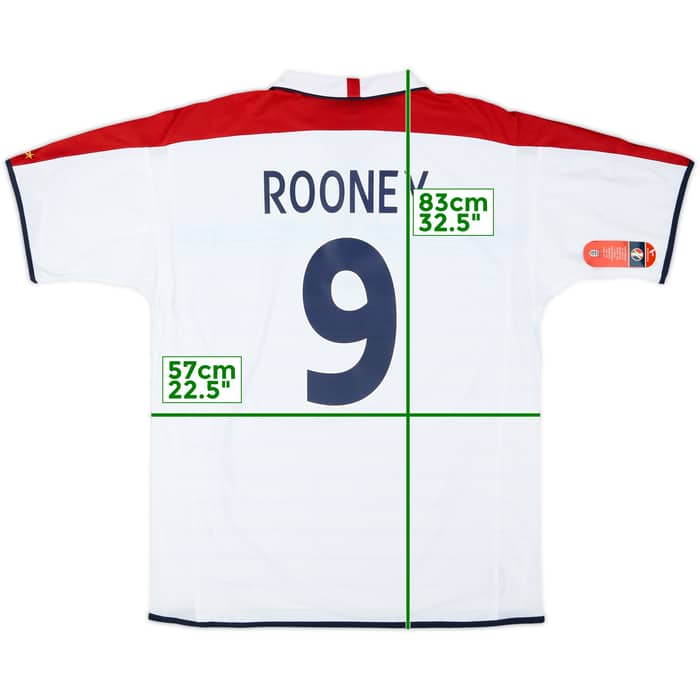 2003-05 England Home Shirt Rooney #9 (XL)