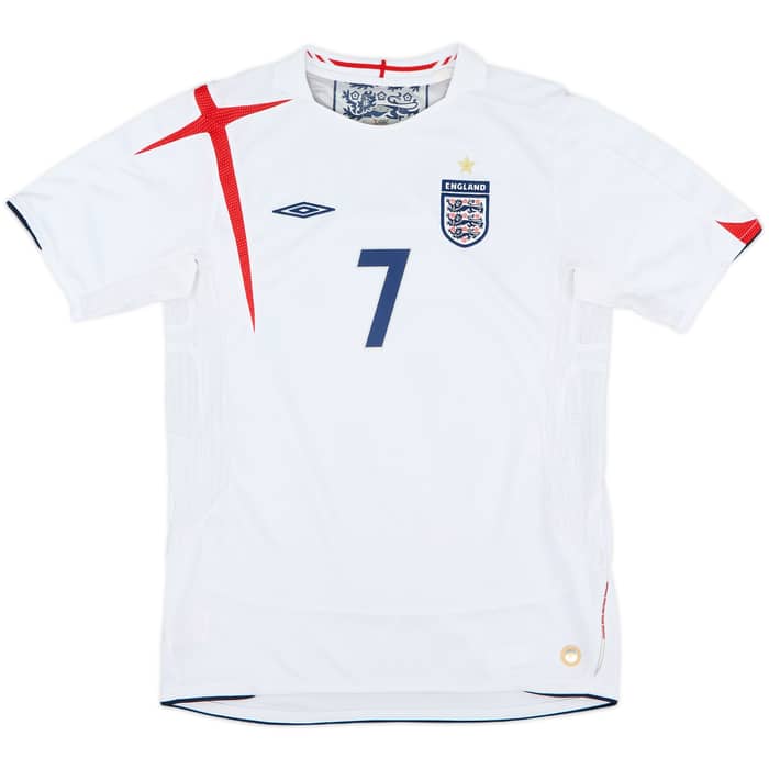 2005-07 England Home Shirt Beckham #7 - 8/10 - (XL.Boys)