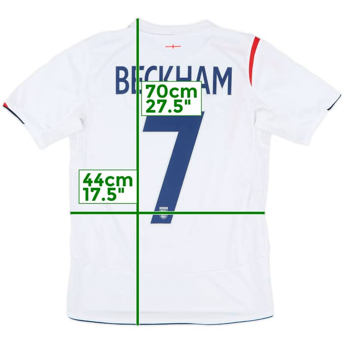 2005-07 England Home Shirt Beckham #7 - 8/10 - (XL.Boys)