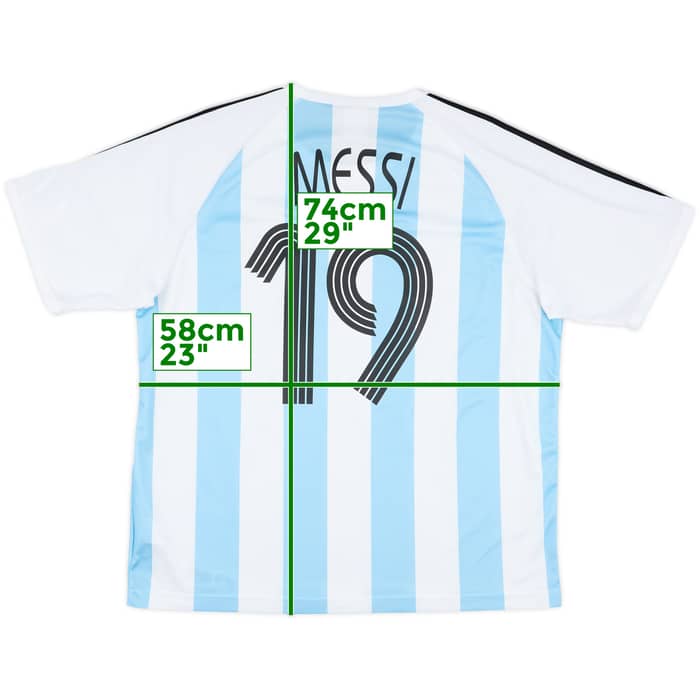 2005-07 Argentina Basic Home Shirt Messi #19 - 8/10 - (XL)