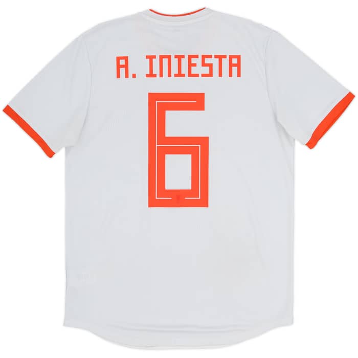 2018-19 Spain Authentic Away Shirt A.Iniesta #6 - 7/10 - (L)