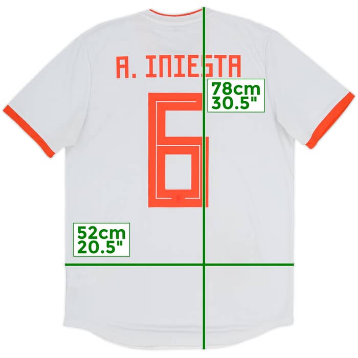 2018-19 Spain Authentic Away Shirt A.Iniesta #6 - 7/10 - (L)