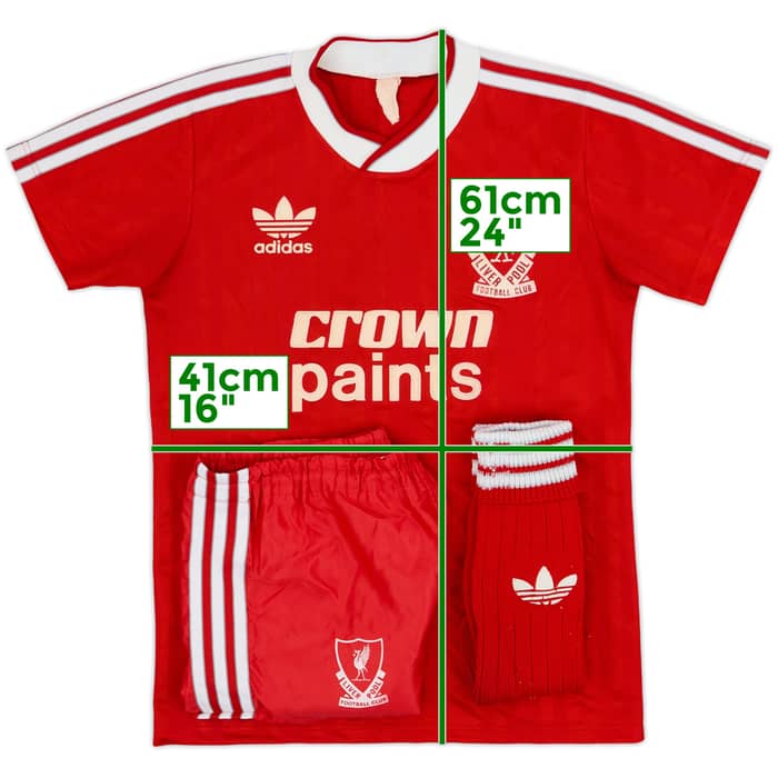 1987-88 Liverpool Home Shirt & Shorts - 8/10 - (Y)