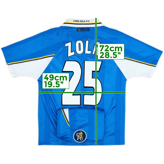 1997-99 Chelsea Shirt & Shorts Zola #25 - 8/10 - (M)