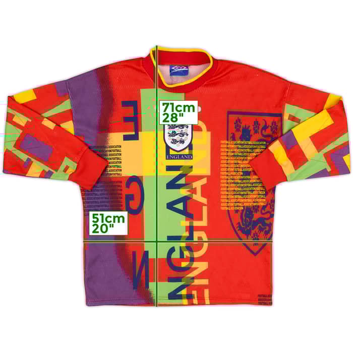 1995-96 England GK Shirt & Shorts #1 - 7/10 - (M)