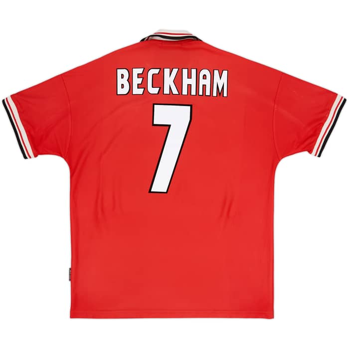 1998-00 Manchester United Home Shirt Beckham #7 - 6/10 - (XL)