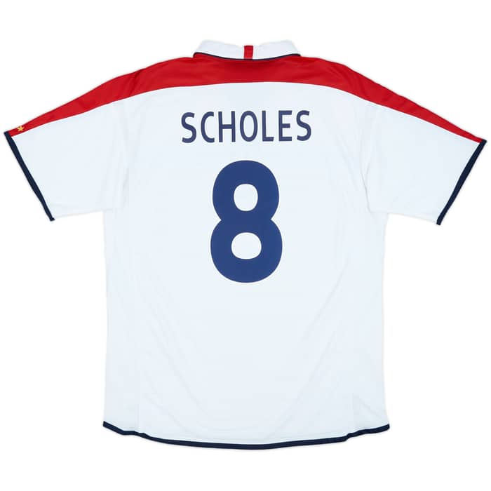 2003-05 England Home Shirt Scholes #8 - 7/10 - (XL)