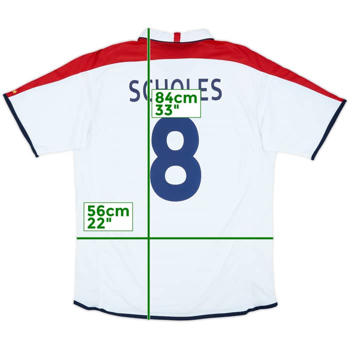 2003-05 England Home Shirt Scholes #8 - 7/10 - (XL)