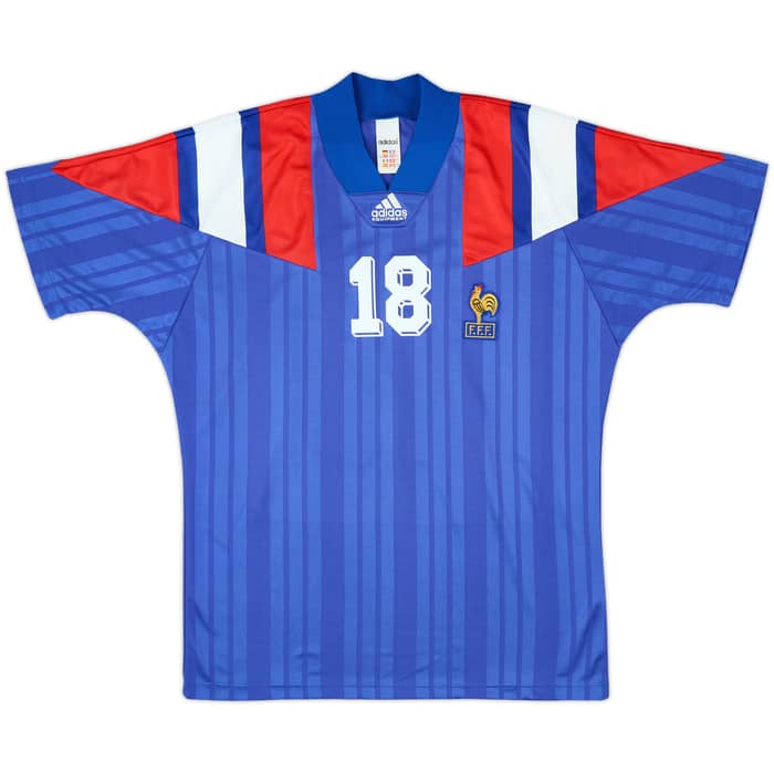 1992-94 France Home Shirt Cantona #18 - 9/10 - (L/XL)