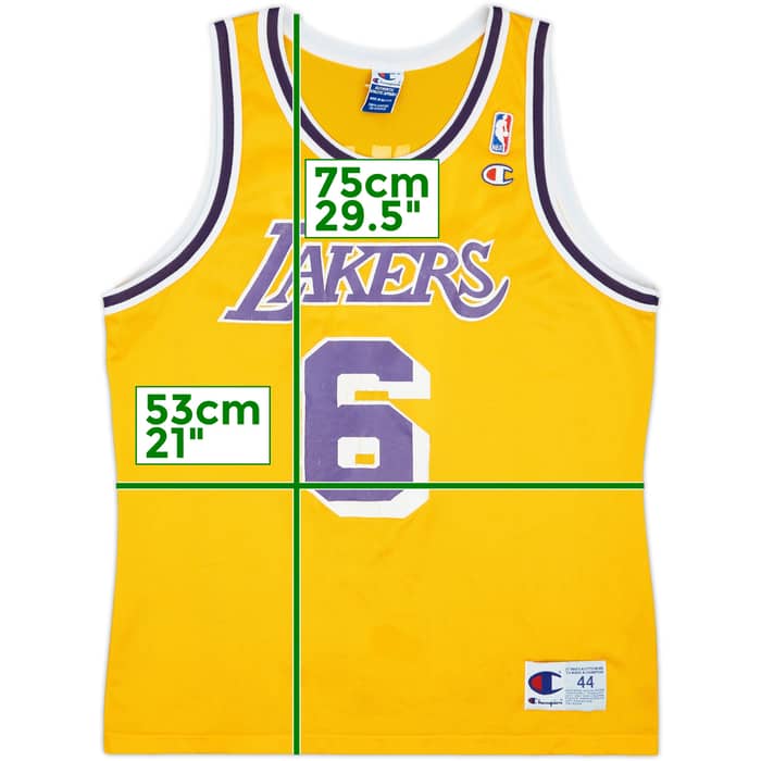 1995-99 LA Lakers Jones #6 Champion Home Jersey - 5/10 - (L)