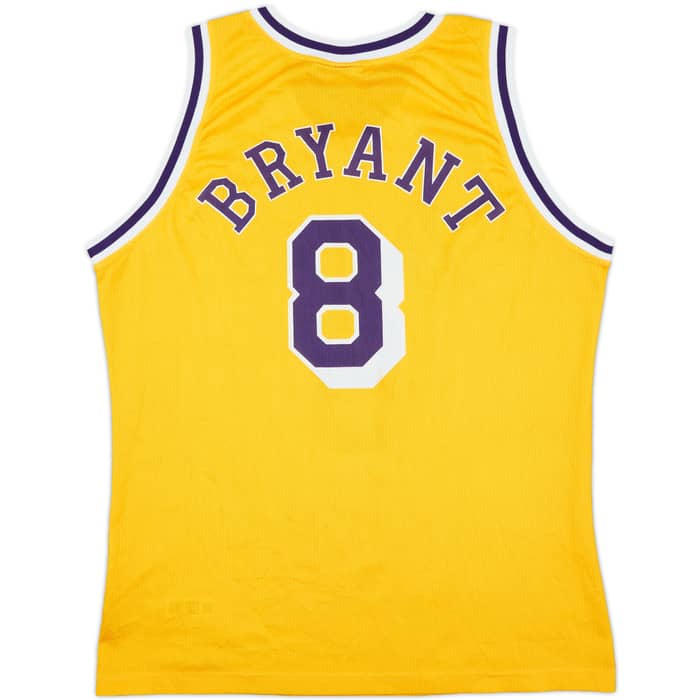 1996-99 LA Lakers Bryant #8 Champion Home Jersey - 7/10 - (L)