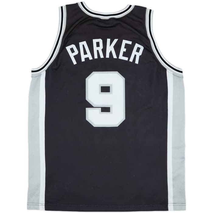 2001-02 San Antonio Spurs Parker #9 Champion Away Jersey - 8/10 - (L)