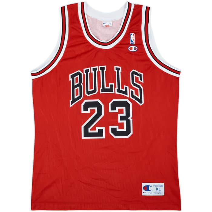 1991-98 Chicago Bulls Jordan #23 Champion Away Jersey - 8/10 - (XL)