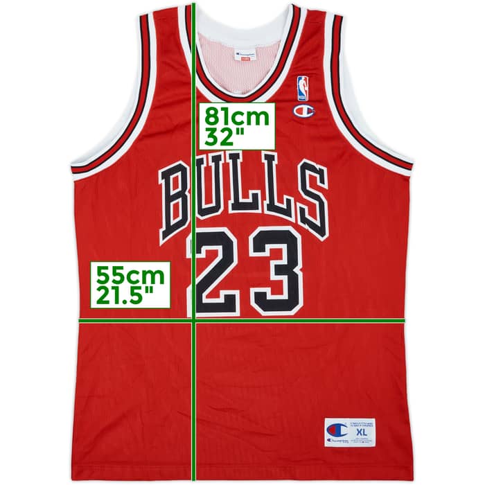 1991-98 Chicago Bulls Jordan #23 Champion Away Jersey - 8/10 - (XL)