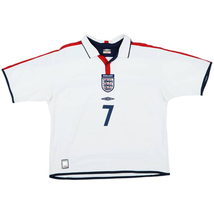 2003-05 England Home Shirt Beckham #7 - 5/10 - (L)