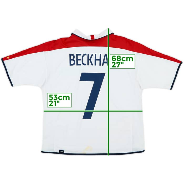 2003-05 England Home Shirt Beckham #7 - 5/10 - (L)