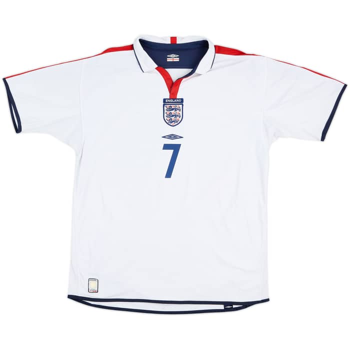 2003-05 England Home Shirt Beckham #7 - 6/10 - (XL)