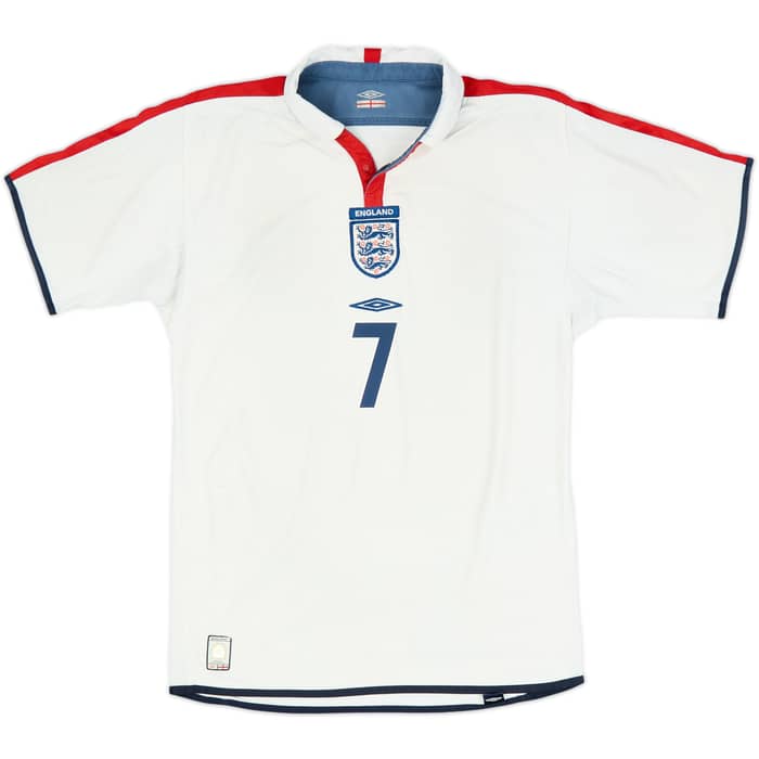 2003-05 England Home Shirt Beckham #7 - 5/10 - (M)