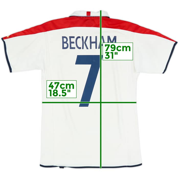 2003-05 England Home Shirt Beckham #7 - 5/10 - (M)