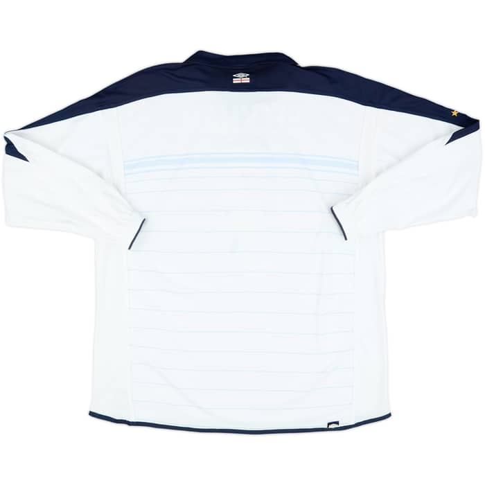 2003-05 England Home L/S Shirt Beckham #7 - 8/10 - (XL)