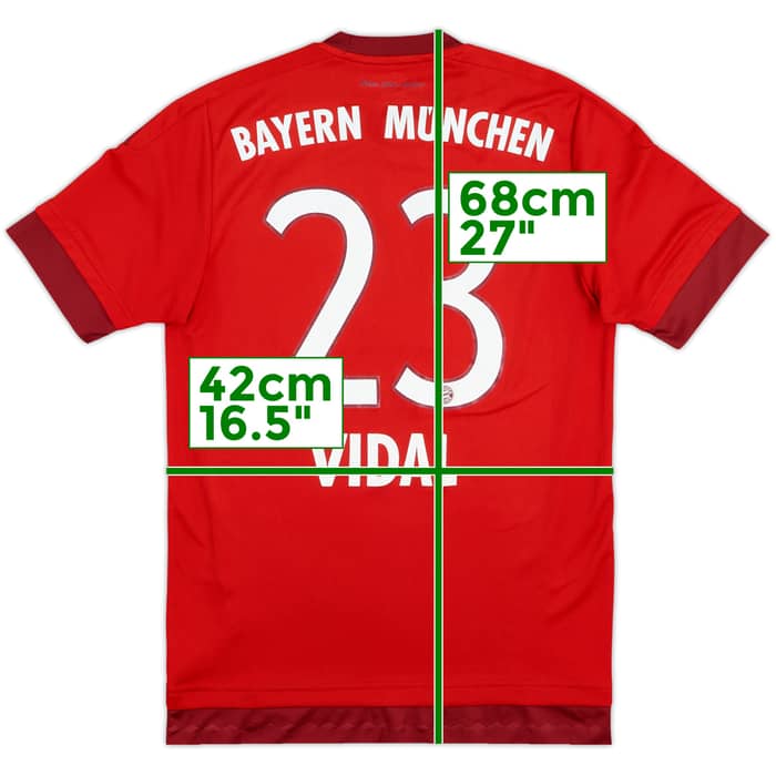 2015-16 Bayern Munich Home Shirt Vidal #23 - 6/10 - (S)