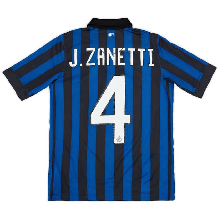 2011-12 Inter Milan Home Shirt J.Zanetti #4 - 5/10 - (L.Boys)