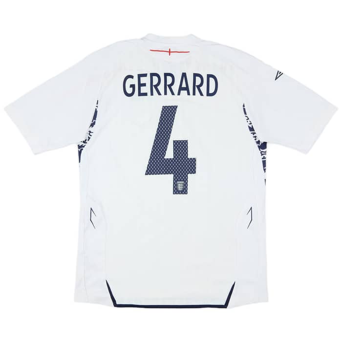 2007-09 England Home Shirt Gerrard #4 - 4/10 - (L)