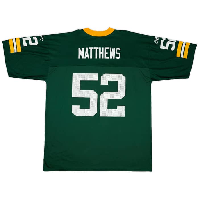 2009-11 Green Bay Packers Matthews #52 Reebok Replica Home Jersey - 9/10 - (XL)