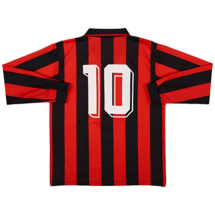 1994-95 AC Milan Home L/S Shirt #10 - 8/10 - (S)