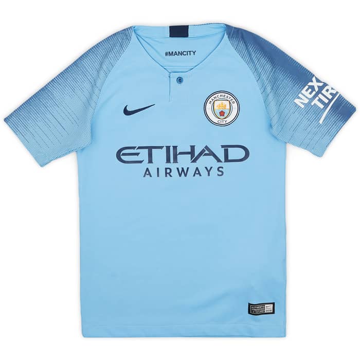 2018-19 Manchester City Home Shirt Sterling #7 - 9/10 - (S.Boys)