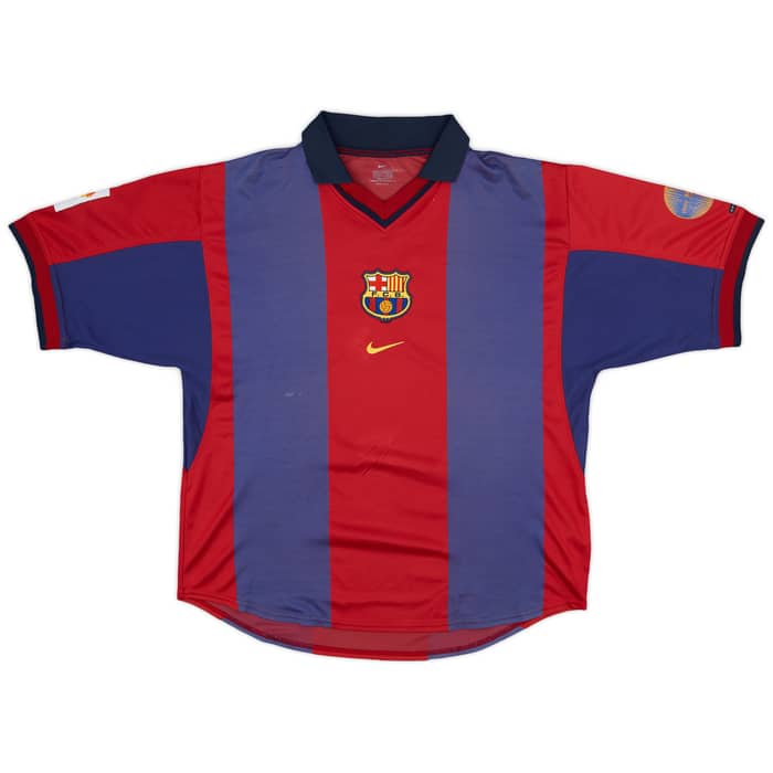 2000-01 Barcelona Home Shirt Rivaldo #10 - 5/10 - (L)