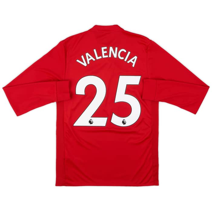 2017-18 Manchester United Home L/S Shirt Valencia #25 - 9/10 - (S)