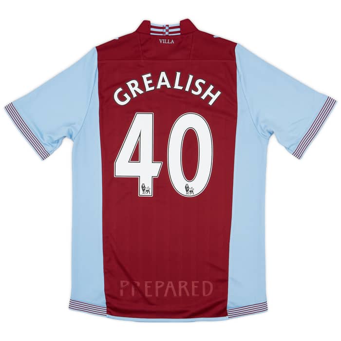 2013-14 Aston Villa Home Shirt Grealish #40 - 9/10 - (M)
